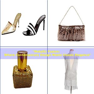 Recorte de malla de aluminio adornado con diamantes de imitación de cristal-Tela de alambre de tejido liso para elevar el arte tejido de la ropa - Product Image 5