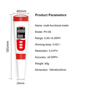 Kỹ thuật số PH và Temp nước Tester cho máy lọc nước RO màng - Product Image 3