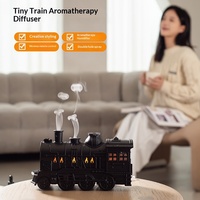 Diffuseur d'arômes en forme de train, humidificateur ultrasonique et diffuseur d'arômes pour la maison, avec lumière, minuterie 2-8h, arrêt automatique en cas de manque d'eau