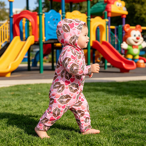 Mono con Botones y Cuello Personalizado F1 OEM/ODM, 230g, Algodón/Bambú, Pijama con Capucha para Bebés - Product Image 5