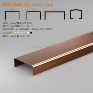 Nhà máy hợp kim nhôm/thép không gỉ Gốm cạnh cắt Dải hồ sơ cho gạch/thảm/sàn/CẦU THANG nosing/Góc tường - Product Image 5