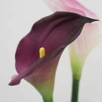 En gros Pas Cher Artificielle Calla Lily Real Touch Fleur Blanc Orange Latex Calla Lily pour Arrangement De Fleurs De Mariage Hôtel Décor