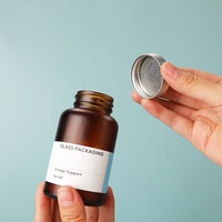 Mattierte Bernsteinfarbene 4oz 120ml Runde Energie-Unterstützungs-Gummitabletten Glasflasche mit Silber-Metallschraubverschluss für Gesundheitspflege-Verpackungen