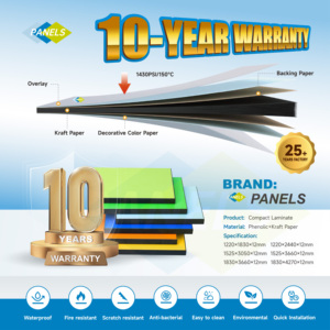 Paneles de techo de oficina duraderos ignífugos impermeables 2,0-30mm resina fenólica HPL hoja laminada compacta - Product Image 5