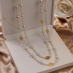 Guohaoshipin Multi Layer Pearl Necklace Imitation Pearl Long Sweater Chain For Women Fashion Jewelry Autumn Winter Accessory - Product Image 2