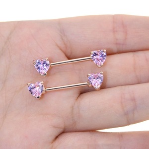 फैशन निप्पल सीधे बार नाक स्टड भेदी गहने क्यूबिक ज़िरकोनिया हीरा पुल अंगूठी स्टेनलेस स्टील भेदी गहने - Product Image 6