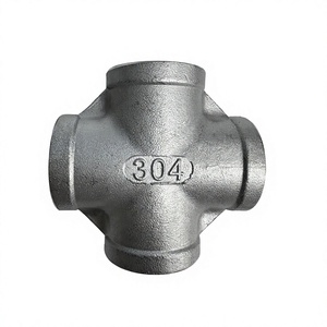 ข้อต่อท่อสแตนเลส 304 เกลียวใน BSPT แบบ 4 ทาง สำหรับงานทางทะเล ใช้กับท่อน้ำเรือยอชท์ - Product Image 2