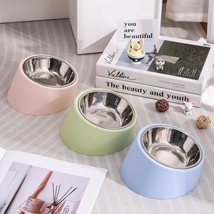 Bol pour animaux de compagnie Chong Ke en matériau PP anti-renversement, bol pour nourriture et eau pour chats et chiens, 15,4x15,4x4,8 cm, pour chats - Product Image 3