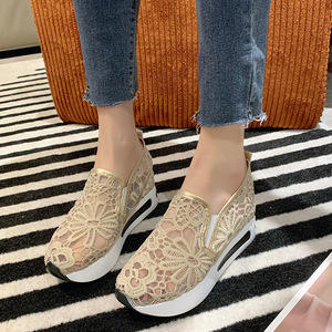 2024 zapatos deportivos de ocio para mujer, ahuecados, cabeza redonda, <span class=keywords><strong>boca</strong></span> ligera, Color sólido, nuevo diseño, gran oferta de otoño y primavera - Product Image 4
