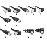 Cable de impresora de ángulo recto de 6 pies y 1,8 m, conector macho A ángulo recto, USB B macho, escáner de impresora, pedido personalizado