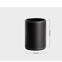 Porte-stylos rond en cuir PU créatif et élégant, boîte de rangement de bureau durable, porte-stylos
