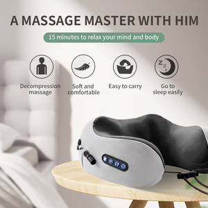 Portátil inalámbrico en forma de U cuerpo amasado calefacción eléctrica cuello masajeador almohada con precio de fábrica - Product Image 3