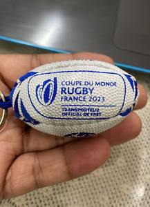 2024 Rugby Ball Sports Keychain Caoutchouc personnalisé avec crochet pour clés et sacs Style unisexe pour adultes - Product Image 5