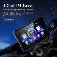 Navigation GPS portable pour moto Android de 5 pouces, prend en charge la fonction radio, CarPlay sans fil et Android Auto avec DVR