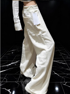 <span class=keywords><strong>Pantaloni</strong></span> da <span class=keywords><strong>Donna</strong></span> a Vita Alta con Interno in Pile, Larghi e Dritti, Senza Cordoncino, Oversize, <span class=keywords><strong>Grigi</strong></span> - Product Image 4