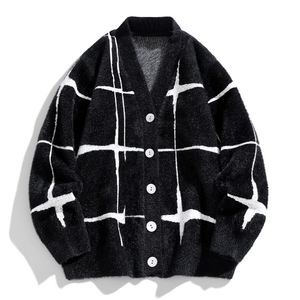 Nouveau design 2026 – Pull décontracté pour homme en mélange de laine d'alpaga, veste tricotée d'hiver, cardigan duveteux, pull en mohair - Product Image 1