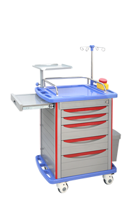 Chariot médical d'urgence en acier inoxydable au design moderne, mobilier hospitalier, chariot mobile, <span class=keywords><strong>table</strong></span> mobile pour les urgences - Product Image 5