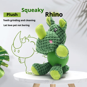 Jouet pour chien <span class=keywords><strong>2</strong></span>-en-1 durable et écologique, peluche en forme d'animal mignon, balle en caoutchouc couineuse, styles variés (hippopotame, koala, singe) pour chiot et chien - Product Image 2