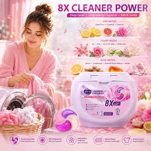 Automatic Washing Machine Laundry <b>Detergent</b> Pods | JIETI Floral Fruity Scent Long Lasting Fragrance Laundry Capsules - Product Image 2
