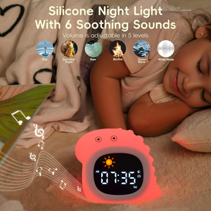 Reloj <span class=keywords><strong>despertador</strong></span> de amanecer con <span class=keywords><strong>pilas</strong></span> para niños, dormitorios silenciosos, relojes personalizados, reloj <span class=keywords><strong>despertador</strong></span> de mesa de escritorio con luz nocturna - Product Image 3