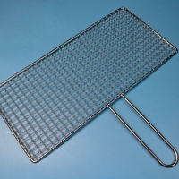 Grille de barbecue moderne en acier inoxydable 304 de 1,8 mm à filetage interne, avec poignée, pour cuisson au charbon de bois portable en extérieur, réutilisable et facile à nettoyer
