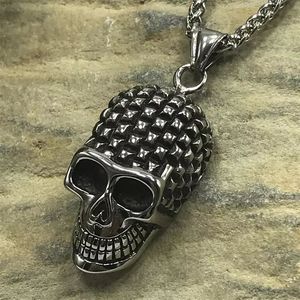 Popular Excellent Quality <strong>Men</strong> Vintage Classic <strong>Gothic</strong> Jewelry Silver Plated Stainless Steel Titanium Steel Necklace Skull Pendant - Product Image 1