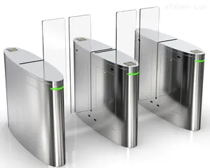 Solución de puerta de torniquete de aeropuerto biométrico Terminal de puerta de seguridad deslizante de torniquete de vidrio