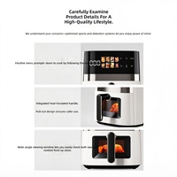 Friteuse à air numérique de haute qualité avec fenêtre de visualisation, commandes tactiles, menus prédéfinis multiples, cuisson sans huile, pour la cuisine domestique