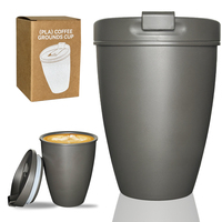 Mug de voyage écologique 10oz en café recyclé, avec logo personnalisé, double paroi isolée, gobelet portable en PLA pour cadeaux promotionnels