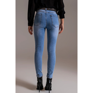Jeans skinny a vita alta in lavaggio chiaro - Product Image 2