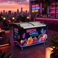 Vitrine de présentation de crème glacée commerciale Nightlife Lounge Neon Lit Storage Case, vente en gros, directement de l'usine, prête à être expédiée