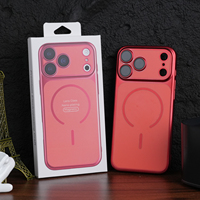 Coque de téléphone portable antichoc avec protection d'objectif en verre, chargement sans fil magnétique et finition mate pour iPhone 17 16 15 14 Pro Max et Samsung