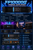 Amplificateur de puissance 4 canaux FP10000Q, circuit de commutation classe TD, 10000 watts, amplificateur audio professionnel, amplificador de sonido