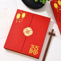 Nouvel ensemble de boîtes cadeaux à double porte pour baguettes, 10 paires, festif, pour la maison, avec estampage doré, emballage spécial en papier, Chine
