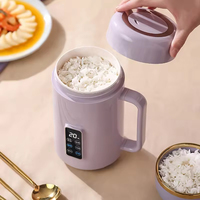 휴대용 1000ml 전기 스튜 냄비 220V 슬로우 쿠커 플라스틱 밥솥 가정 여행 호텔용-수프 죽 가열 컵