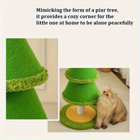 Tour à gratter pour chat en forme de sapin de Noël en sisal, base stable, jouet d'affûtage des griffes pour chat d'intérieur, décoration de Noël pour animaux de compagnie