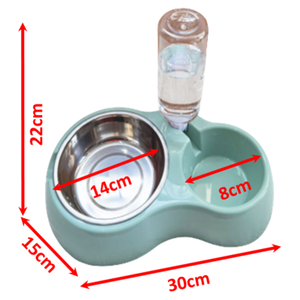 Porte-bol pliable pour animaux de compagnie forme mignonne antidérapant en acier inoxydable en plastique chat chien nourriture eau Double bol - Product Image 5