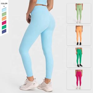 Nouveau pantalon de fitness de sport de levage de hanche européen et américain sans fil maladroit nuggedness taille haute pantalon de yoga serré - Product Image 5