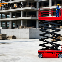Plateforme élévatrice à ciseaux électrique hydraulique Fasterlift FL - Construction en acier, empattement 2500 mm, portée de hauteur 6-16 m, capacité 2 personnes