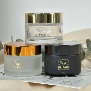 Gran oferta, 30g, 50g, 100g, tarro <span class=keywords><strong>de</strong></span> crema facial <span class=keywords><strong>de</strong></span> vidrio redondo para <span class=keywords><strong>limpieza</strong></span> corporal, embalaje cosmético, loción para el cuidado <span class=keywords><strong>de</strong></span> la piel, <span class=keywords><strong>venta</strong></span> al <span class=keywords><strong>por</strong></span> <span class=keywords><strong>mayor</strong></span> vacía con tapa dorada - Product Image 2