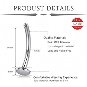 F136 Titanium Navel Ring Ball <b>Stud</b> Piercing Jewelry <b>For</b> <b>Men</b> And Women - Product Image 3