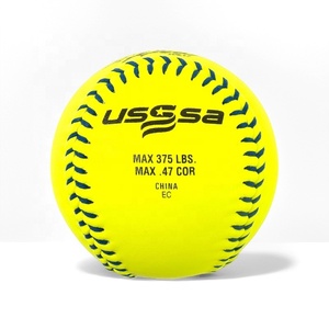 Lot De 6 Balles De Softball Weston S300Y - 12 Pouces, Jaunes, Cuir