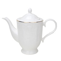 Set de vaisselle en porcelaine blanche, haut de gamme, ustensiles de table, fleur, bordure dorée, 10 pièces