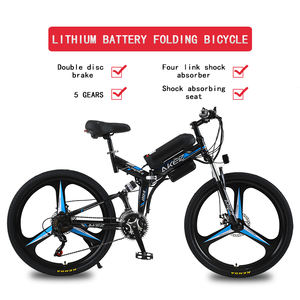 Vélo électrique pliable AKEZ 26 pouces |   Moteur sans balais 36V 350W, batterie au lithium 10Ah |   Cadre en acier carbone léger |   Pneu double large - Product Image 6
