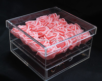 Boîte de support de Rose acrylique transparente boîte à savon de Rose haute brute avec tiroir à bijoux emballage cadeau Rose conservée dans une boîte-cadeau en verre