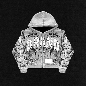 Sweat à capuche zippé pour <span class=keywords><strong>homme</strong></span>, 100% Coton, Coupe Oversize, Grammage Lourd, Effet Vieilli, Strass, Délavé à l'acide, Style Streetwear, Hiver, Vente <span class=keywords><strong>Black</strong></span> <span class=keywords><strong>Friday</strong></span>, Personnalisable - Product Image 4