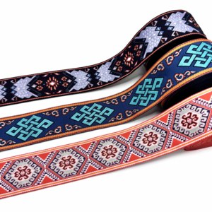 Thiết Kế Mới 5Cm Mô Hình Hình Học Jacquard Vải Ribbon Twill Phong Cách Polyester Dệt Ban Nhạc - Product Image 1