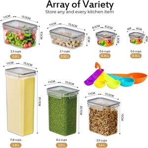 TGYW Juego de 42 Recipientes Herméticos para Almacenamiento de Alimentos con Tapas, Plástico Libre de BPA, Organización de Cocina, Cereales - Product Image 3