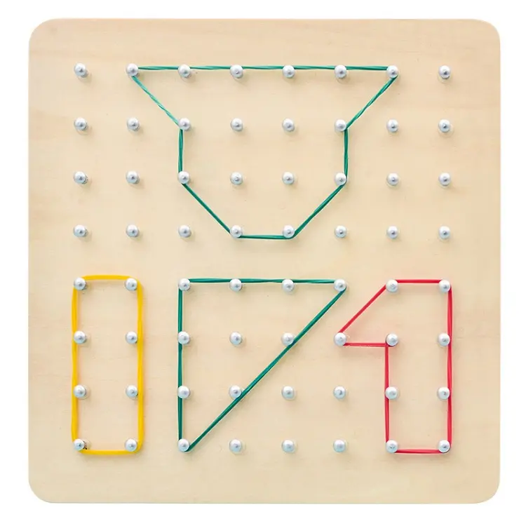 Juego de rompecabezas de geometría creativa Montessori Pegboard enseñanza SIDA