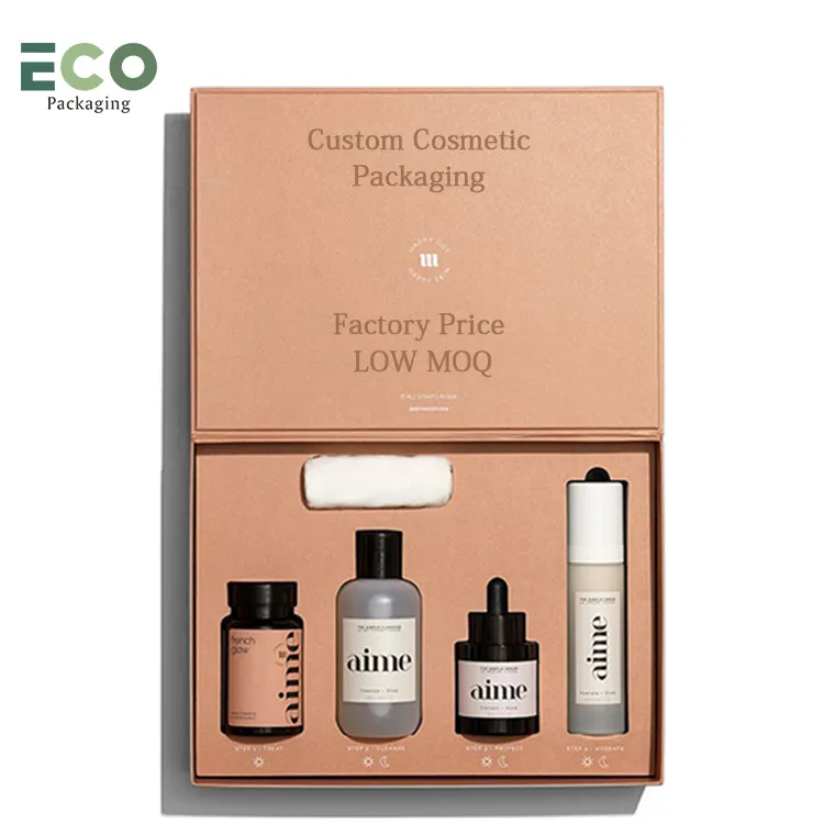 ออกแบบฟรี Eco โลโก้ที่กำหนดเองพิมพ์กล่องกระดาษลูกฟูกบรรจุภัณฑ์กระดาษแข็งกล่องกระดาษบำรุงผิวเครื่องสำอางกล่องจดหมาย